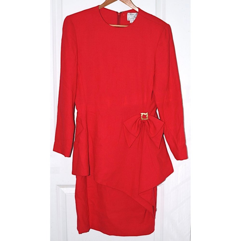 Dominic Rompollo Vtg 80s Power Suit-Style Dress